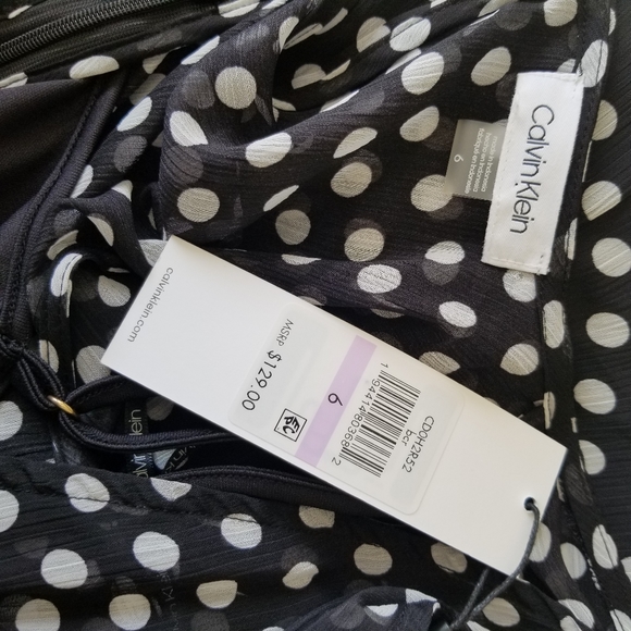 Calvin Klein Polka Dot High Low Dress Size 6 - Picture 14 of 15